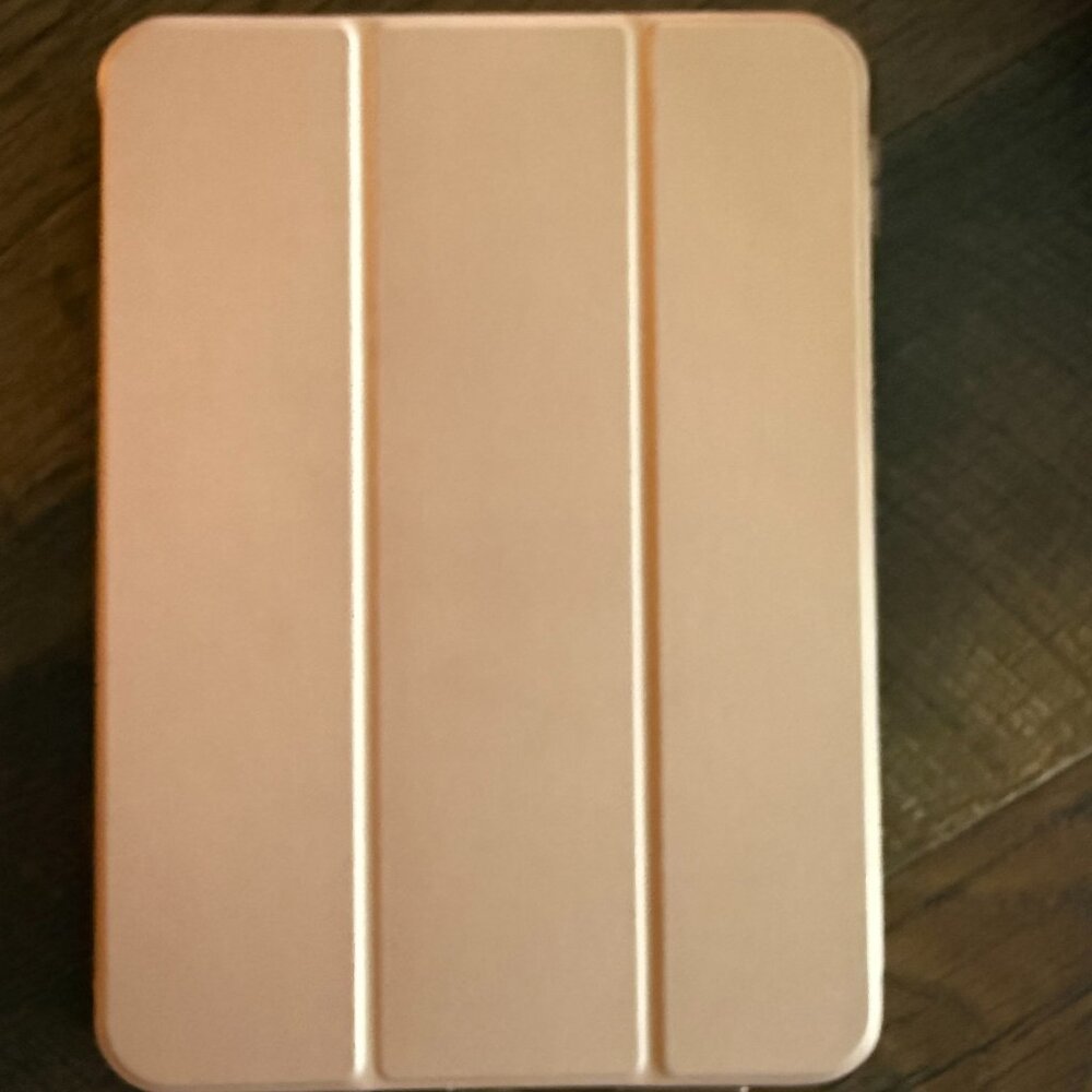 iPad 16 Case – Rose Gold Tri-Fold Cover + Clear Hard Back